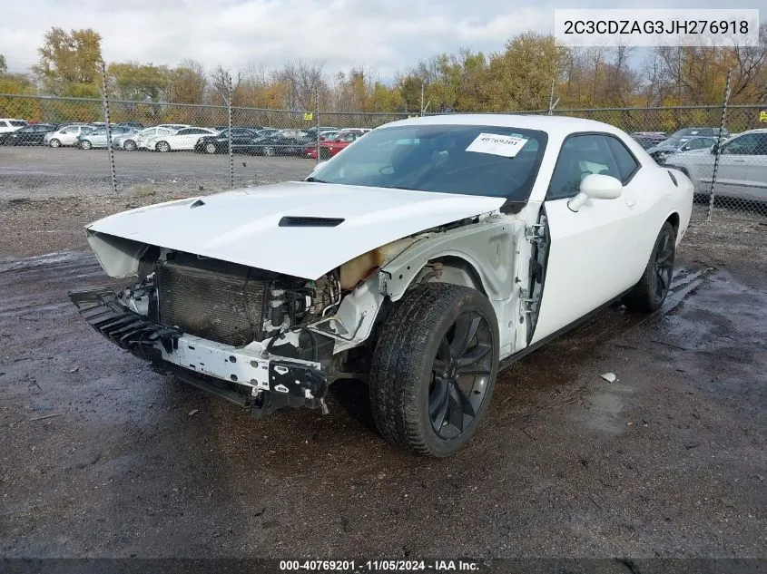 2018 Dodge Challenger Sxt Plus VIN: 2C3CDZAG3JH276918 Lot: 40769201