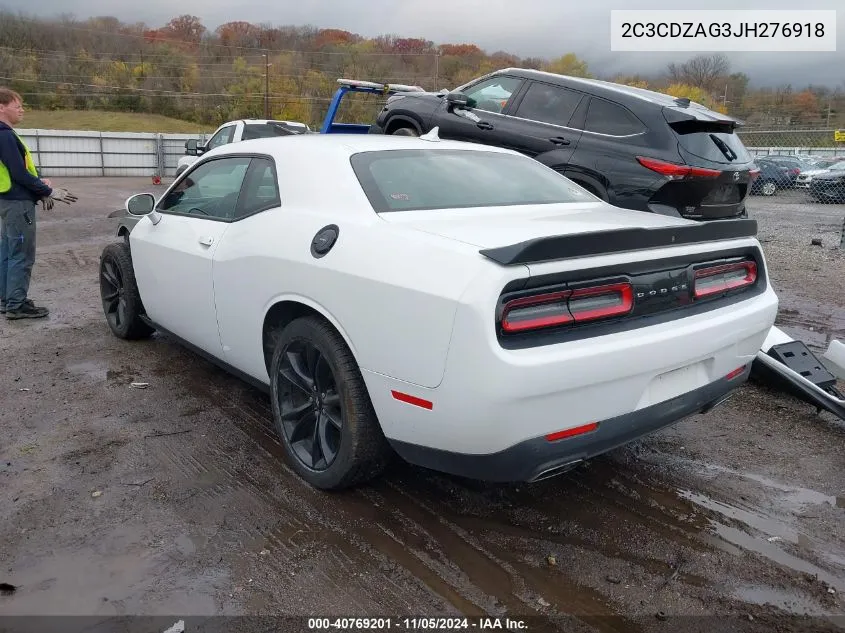 2018 Dodge Challenger Sxt Plus VIN: 2C3CDZAG3JH276918 Lot: 40769201