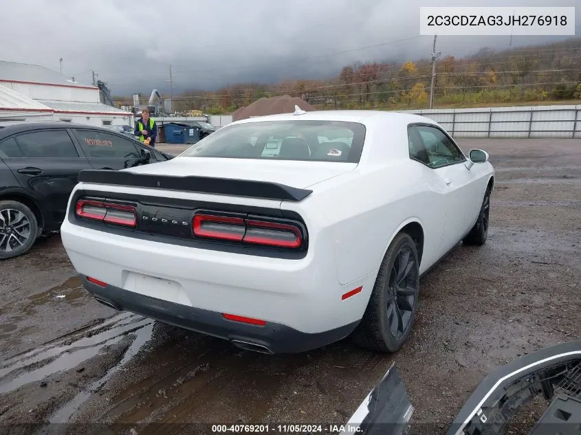 2018 Dodge Challenger Sxt Plus VIN: 2C3CDZAG3JH276918 Lot: 40769201