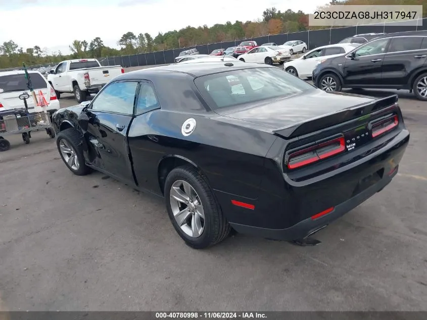 2018 Dodge Challenger Sxt VIN: 2C3CDZAG8JH317947 Lot: 40780998