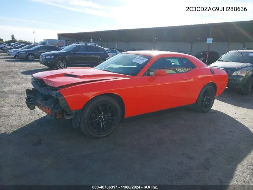 2018 Dodge Challenger Sxt VIN: 2C3CDZAG9JH288636 Lot: 40786317