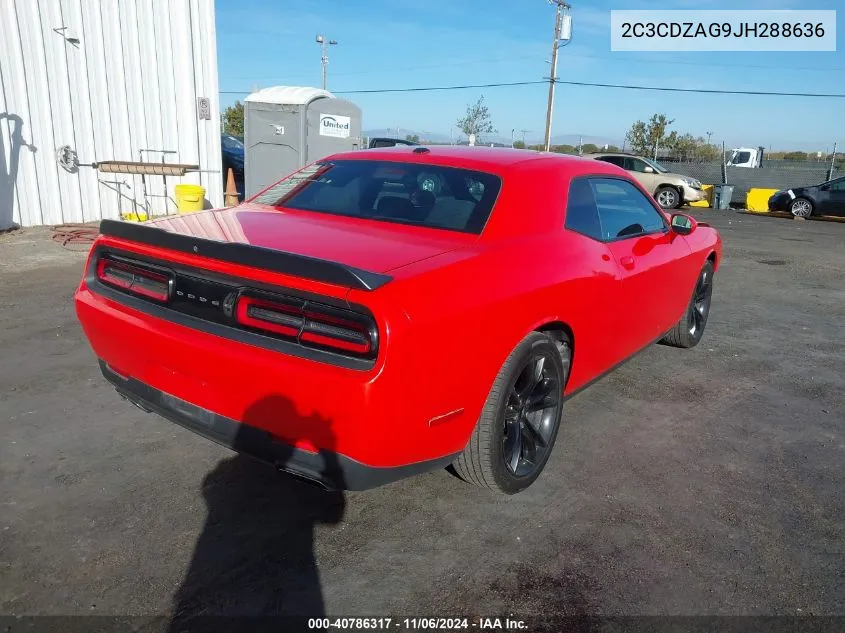 2018 Dodge Challenger Sxt VIN: 2C3CDZAG9JH288636 Lot: 40786317