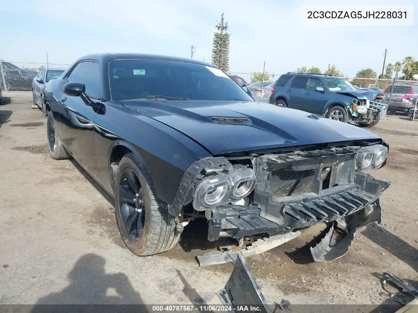 2018 Dodge Challenger Sxt VIN: 2C3CDZAG5JH228031 Lot: 40787567