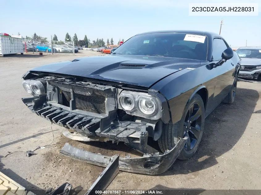 2018 Dodge Challenger Sxt VIN: 2C3CDZAG5JH228031 Lot: 40787567