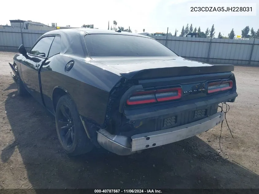 2018 Dodge Challenger Sxt VIN: 2C3CDZAG5JH228031 Lot: 40787567