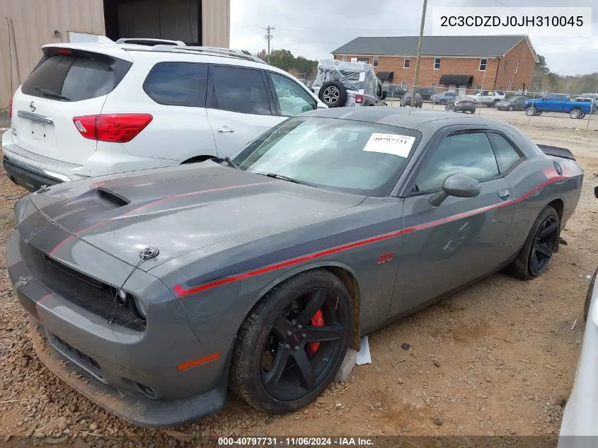 2018 Dodge Challenger Srt 392 VIN: 2C3CDZDJ0JH310045 Lot: 40797731