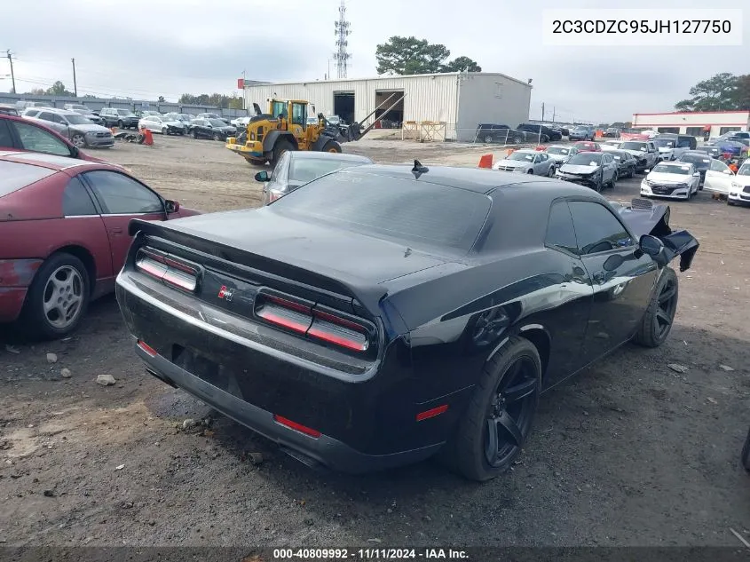 2018 Dodge Challenger Srt Hellcat VIN: 2C3CDZC95JH127750 Lot: 40809992