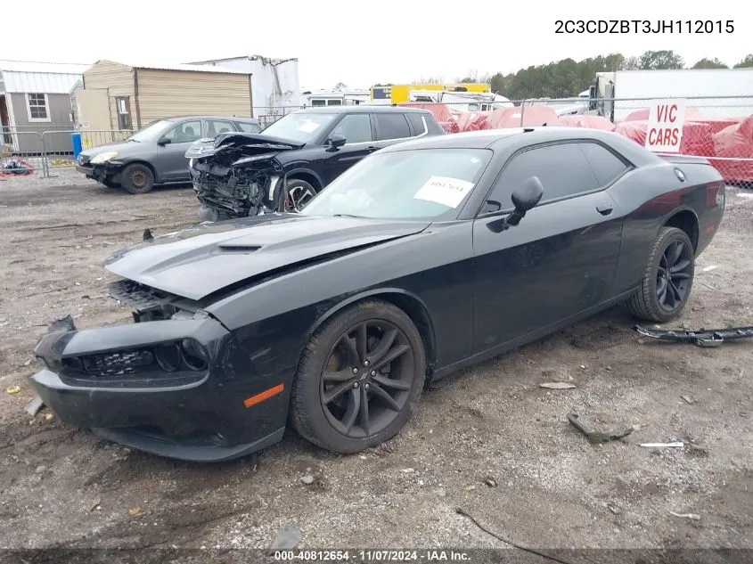 2018 Dodge Challenger R/T VIN: 2C3CDZBT3JH112015 Lot: 40812654