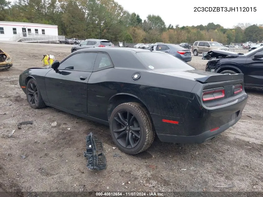 2018 Dodge Challenger R/T VIN: 2C3CDZBT3JH112015 Lot: 40812654