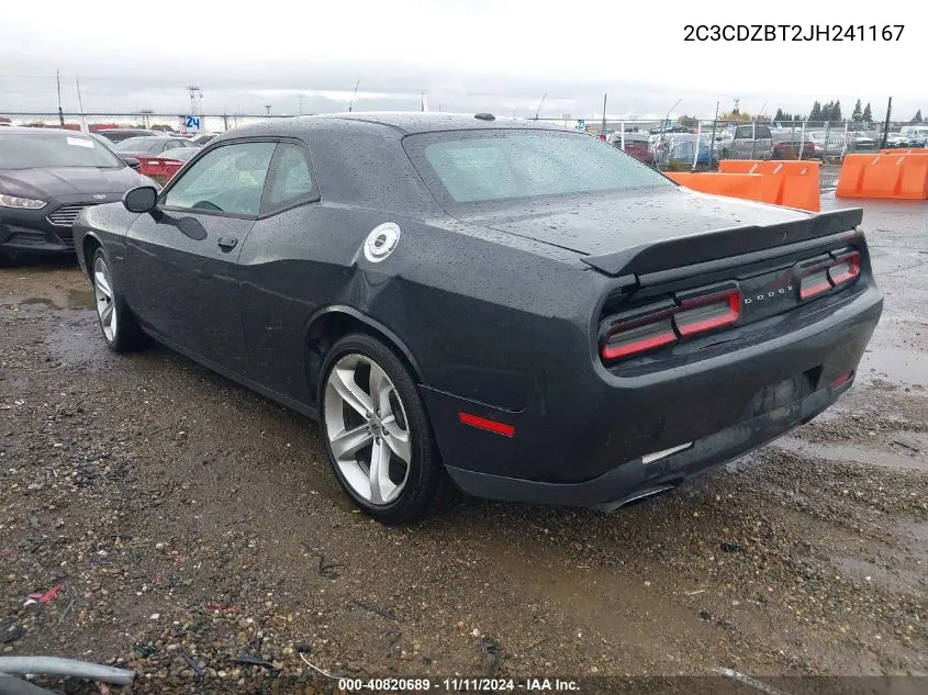 2018 Dodge Challenger R/T VIN: 2C3CDZBT2JH241167 Lot: 40820689