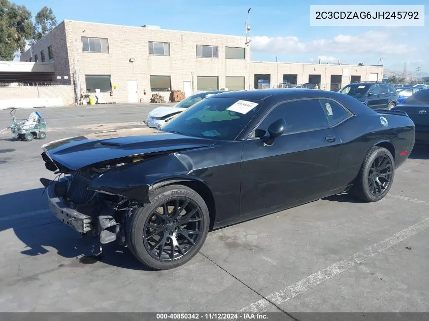 2018 Dodge Challenger Sxt VIN: 2C3CDZAG6JH245792 Lot: 40850342