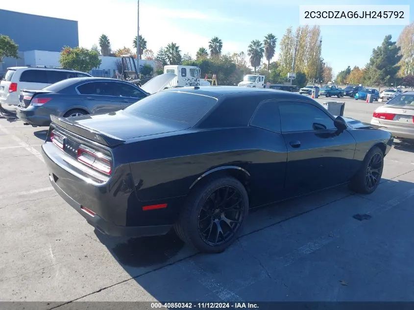 2018 Dodge Challenger Sxt VIN: 2C3CDZAG6JH245792 Lot: 40850342