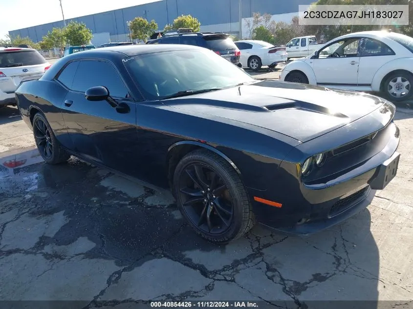 2018 Dodge Challenger Sxt Plus VIN: 2C3CDZAG7JH183027 Lot: 40854426