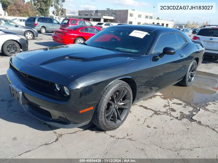 2018 Dodge Challenger Sxt Plus VIN: 2C3CDZAG7JH183027 Lot: 40854426