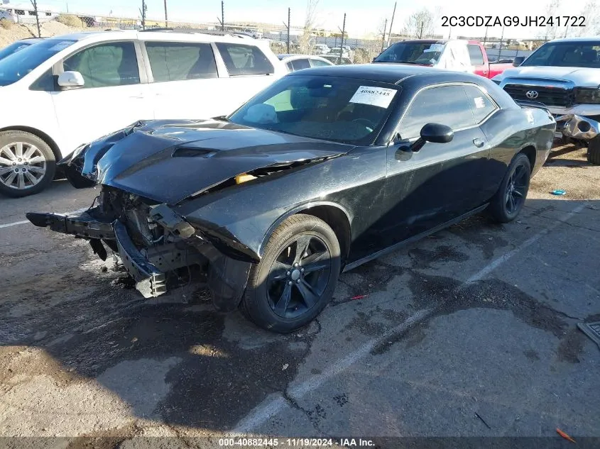 2018 Dodge Challenger Sxt VIN: 2C3CDZAG9JH241722 Lot: 40882445