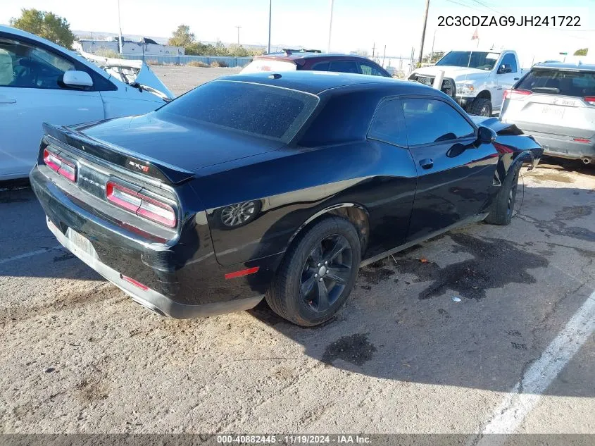 2018 Dodge Challenger Sxt VIN: 2C3CDZAG9JH241722 Lot: 40882445