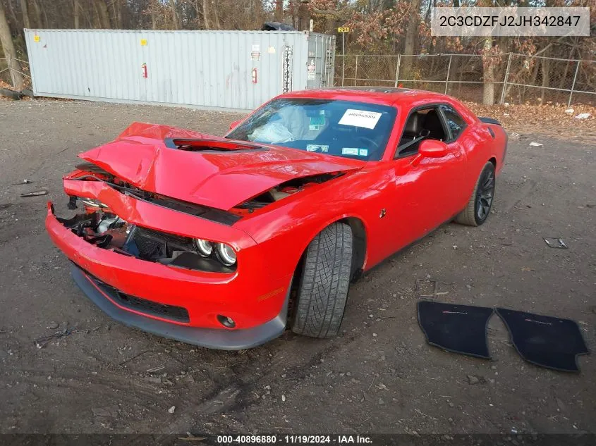 2018 Dodge Challenger 392 Hemi Scat Pack Shaker VIN: 2C3CDZFJ2JH342847 Lot: 40896880