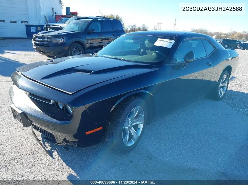 2018 Dodge Challenger Sxt VIN: 2C3CDZAG3JH242588 Lot: 40899686