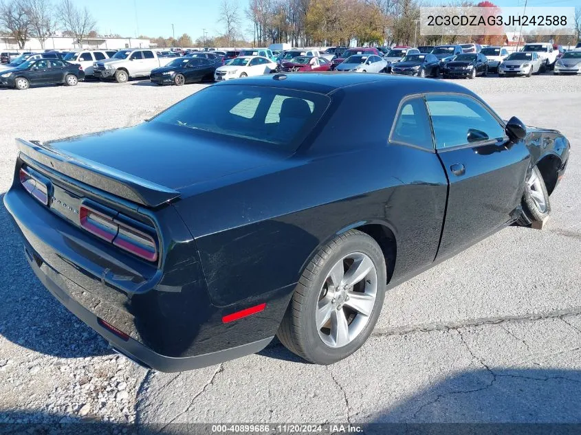 2018 Dodge Challenger Sxt VIN: 2C3CDZAG3JH242588 Lot: 40899686