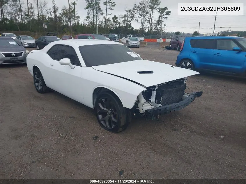 2018 Dodge Challenger Sxt Plus VIN: 2C3CDZAG2JH305809 Lot: 40923354