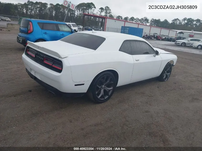 2018 Dodge Challenger Sxt Plus VIN: 2C3CDZAG2JH305809 Lot: 40923354