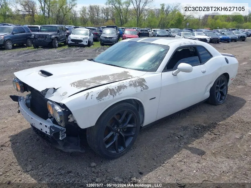 2019 Dodge Challenger R/T VIN: 2C3CDZBT2KH627105 Lot: 12007577