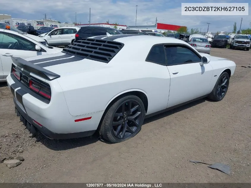 2019 Dodge Challenger R/T VIN: 2C3CDZBT2KH627105 Lot: 12007577