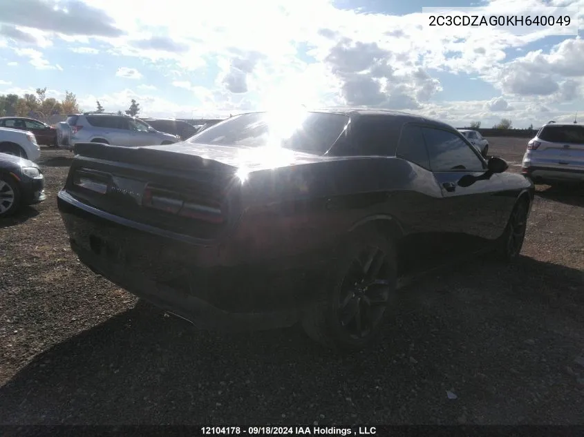 2C3CDZAG0KH640049 2019 Dodge Challenger Sxt