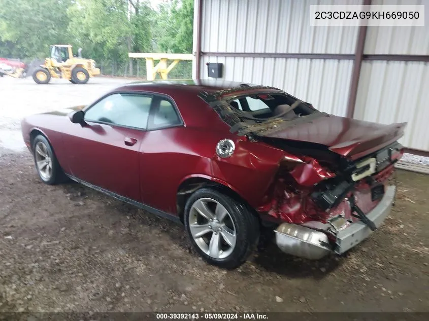 2019 Dodge Challenger Sxt VIN: 2C3CDZAG9KH669050 Lot: 39392143