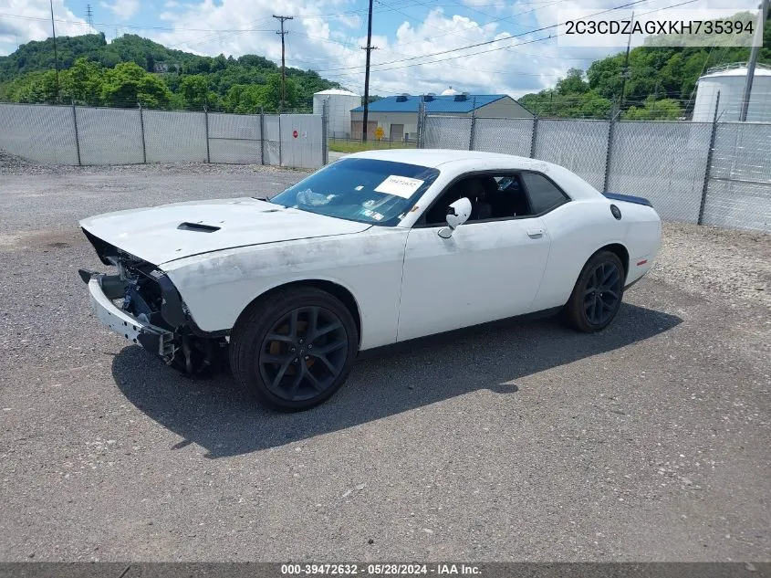 2019 Dodge Challenger Sxt VIN: 2C3CDZAGXKH735394 Lot: 39472632