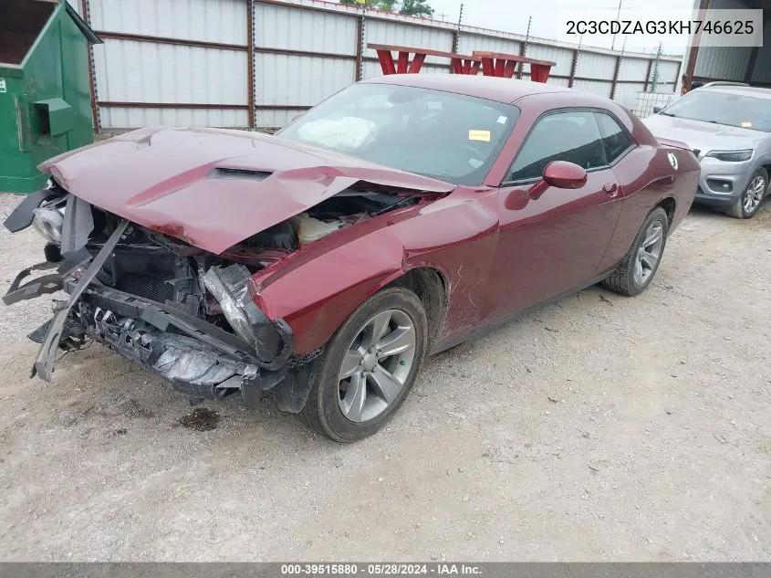 2019 Dodge Challenger Sxt VIN: 2C3CDZAG3KH746625 Lot: 39515880