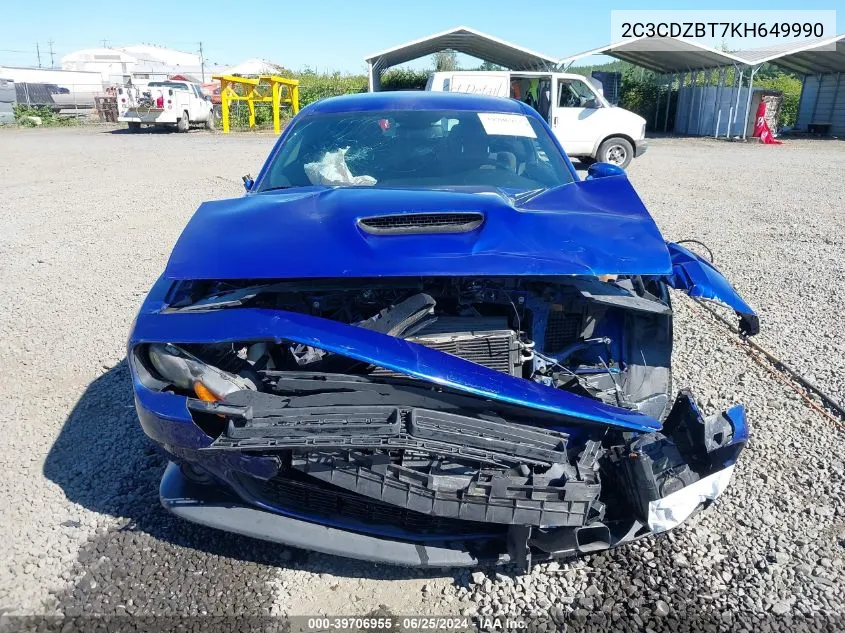 2019 Dodge Challenger R/T VIN: 2C3CDZBT7KH649990 Lot: 39706955