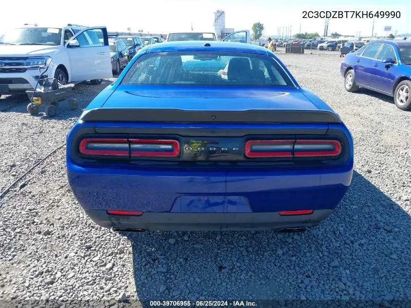 2019 Dodge Challenger R/T VIN: 2C3CDZBT7KH649990 Lot: 39706955