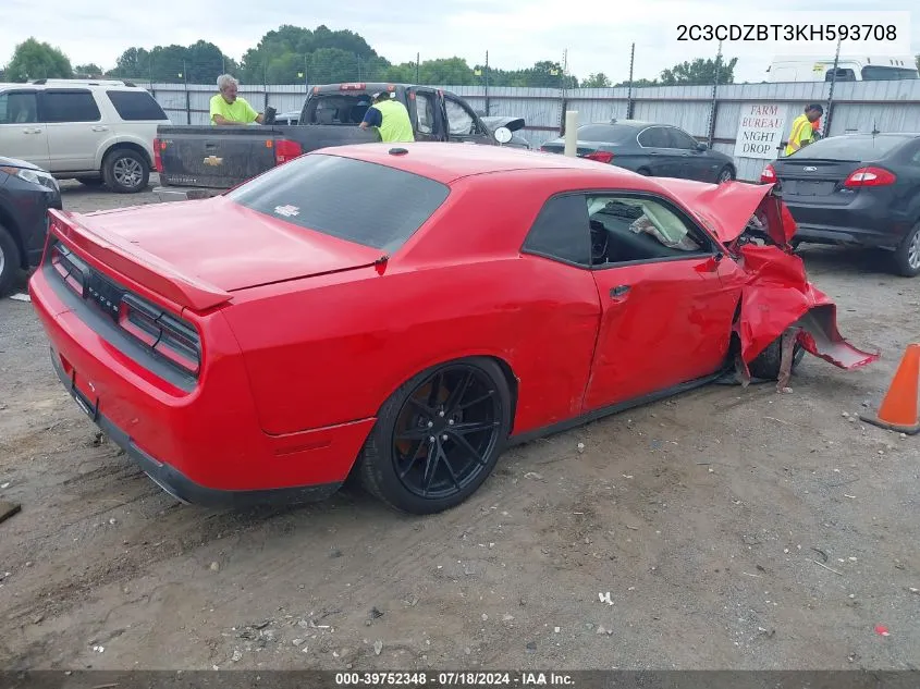 2019 Dodge Challenger R/T VIN: 2C3CDZBT3KH593708 Lot: 39752348