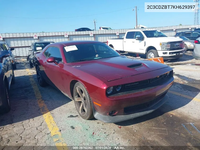 2C3CDZBT7KH629397 2019 Dodge Challenger R/T