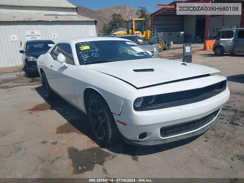 2019 Dodge Challenger Sxt VIN: 2C3CDZAG3KH680108 Lot: 39764714