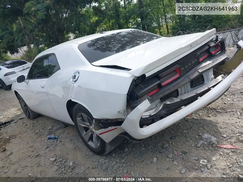 2019 Dodge Challenger Sxt VIN: 2C3CDZAG2KH641963 Lot: 39766977