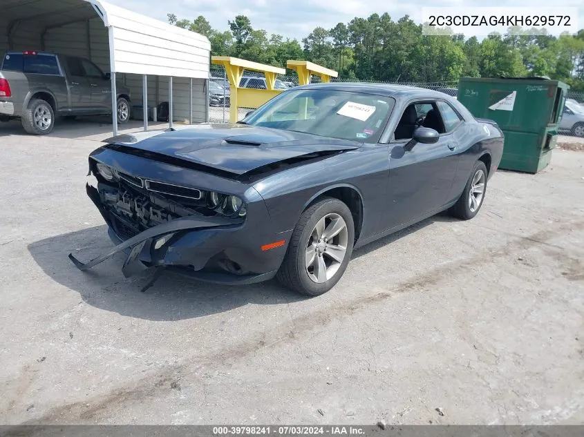 2019 Dodge Challenger Sxt VIN: 2C3CDZAG4KH629572 Lot: 39798241