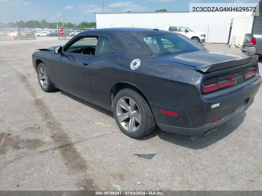 2019 Dodge Challenger Sxt VIN: 2C3CDZAG4KH629572 Lot: 39798241