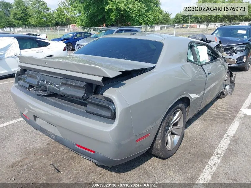 2019 Dodge Challenger Sxt VIN: 2C3CDZAG4KH676973 Lot: 39823138