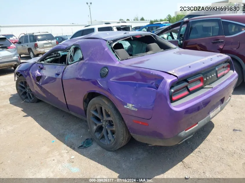 2019 Dodge Challenger Sxt VIN: 2C3CDZAG9KH699830 Lot: 39826377