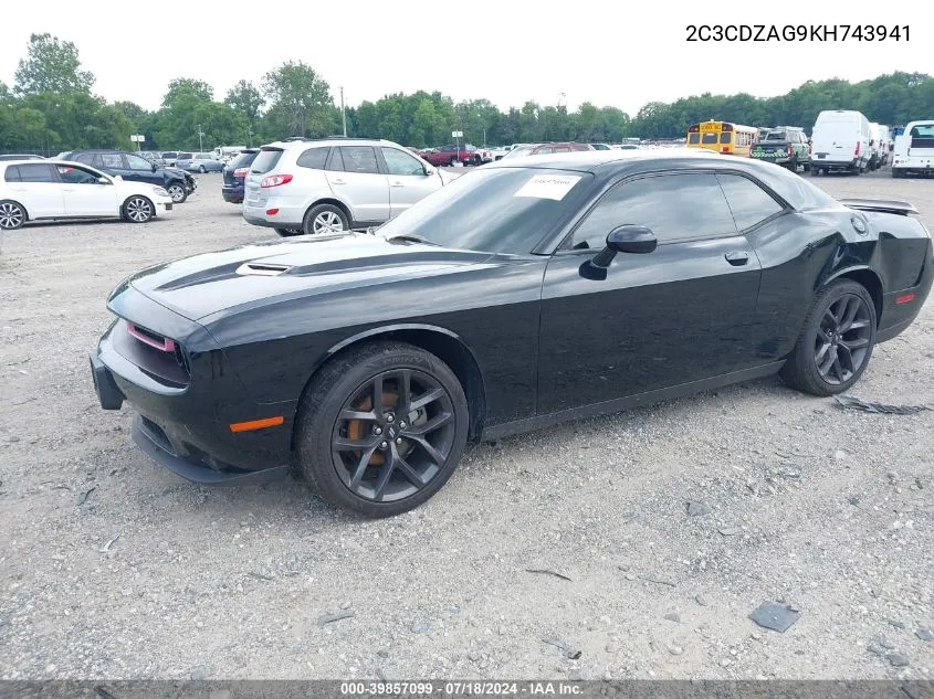 2C3CDZAG9KH743941 2019 Dodge Challenger Sxt