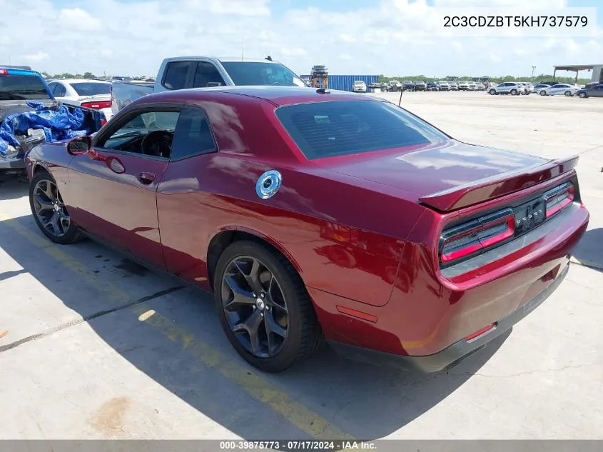 2019 Dodge Challenger R/T VIN: 2C3CDZBT5KH737579 Lot: 39875773