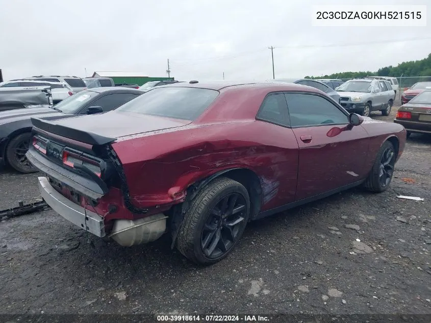 2C3CDZAG0KH521515 2019 Dodge Challenger Sxt