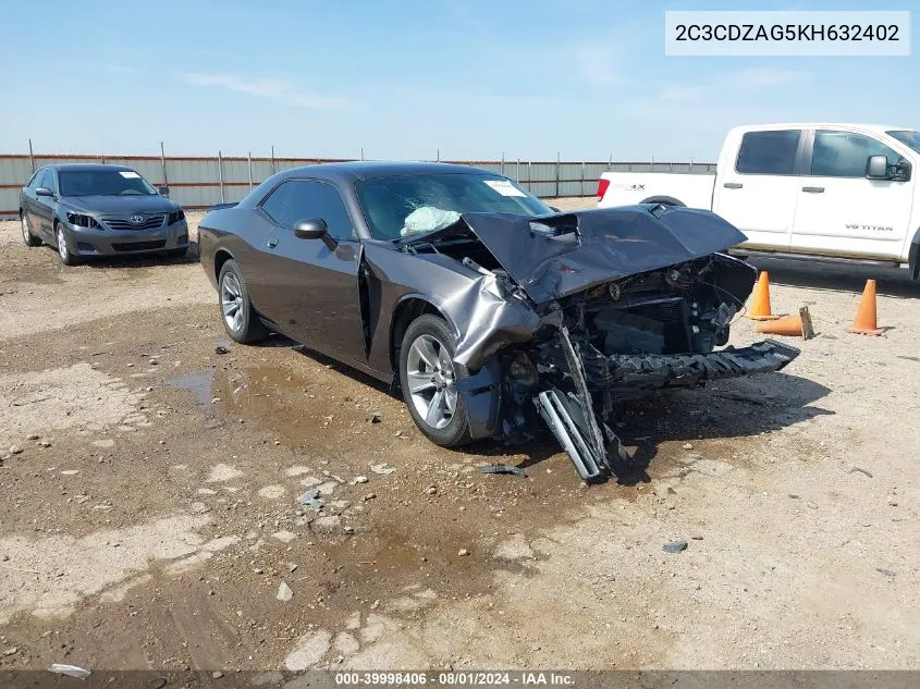 2019 Dodge Challenger Sxt VIN: 2C3CDZAG5KH632402 Lot: 39998406