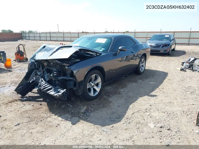 2019 Dodge Challenger Sxt VIN: 2C3CDZAG5KH632402 Lot: 39998406