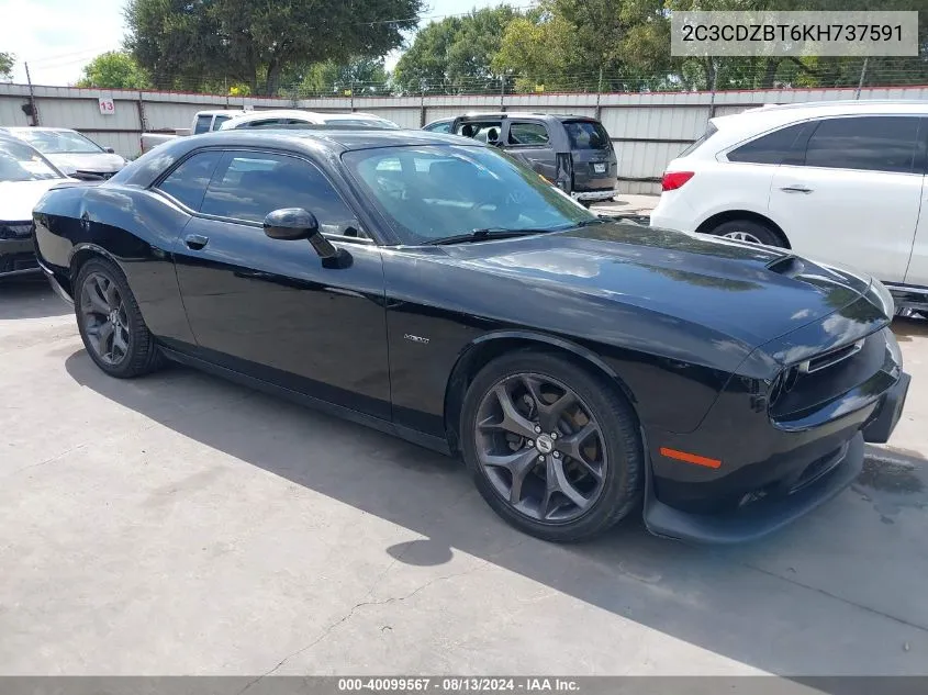 2019 Dodge Challenger R/T VIN: 2C3CDZBT6KH737591 Lot: 40099567