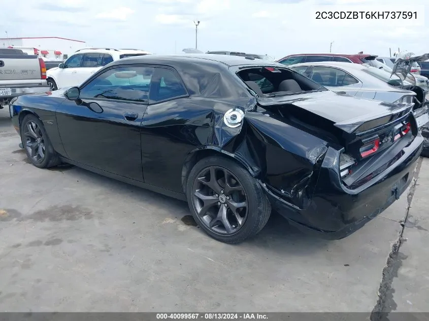 2019 Dodge Challenger R/T VIN: 2C3CDZBT6KH737591 Lot: 40099567