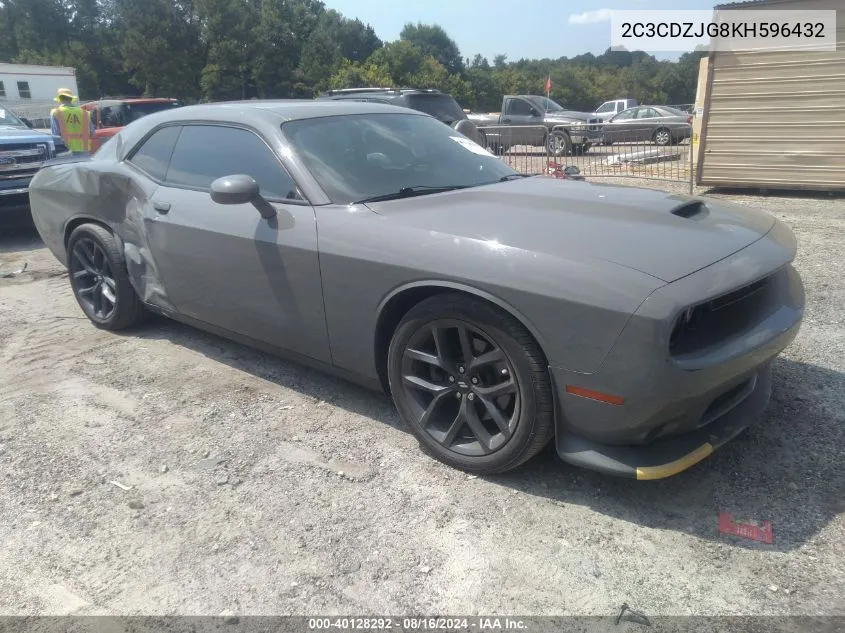 2019 Dodge Challenger Gt VIN: 2C3CDZJG8KH596432 Lot: 40128292