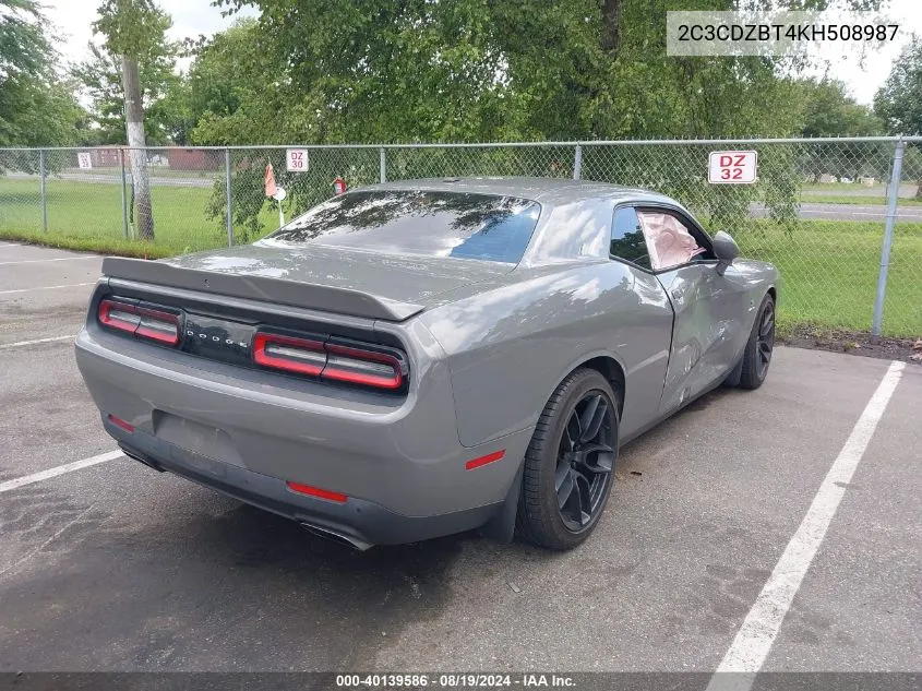 2019 Dodge Challenger R/T VIN: 2C3CDZBT4KH508987 Lot: 40139586